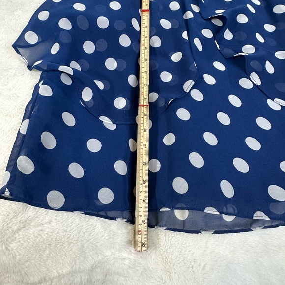 Double Zero polka dot Navy Blue overlay juniors dress - Picture 5 of 7